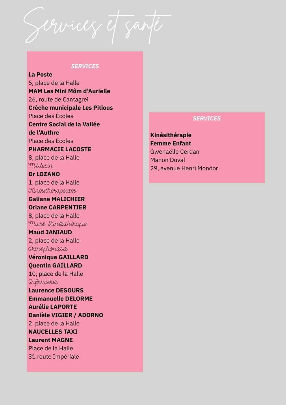 services et sante 2026